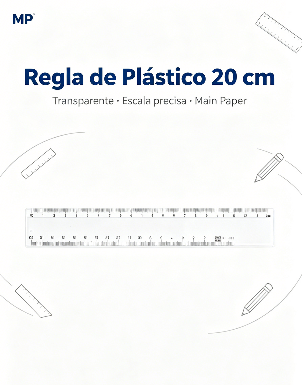 Regla Transparente 20 cm