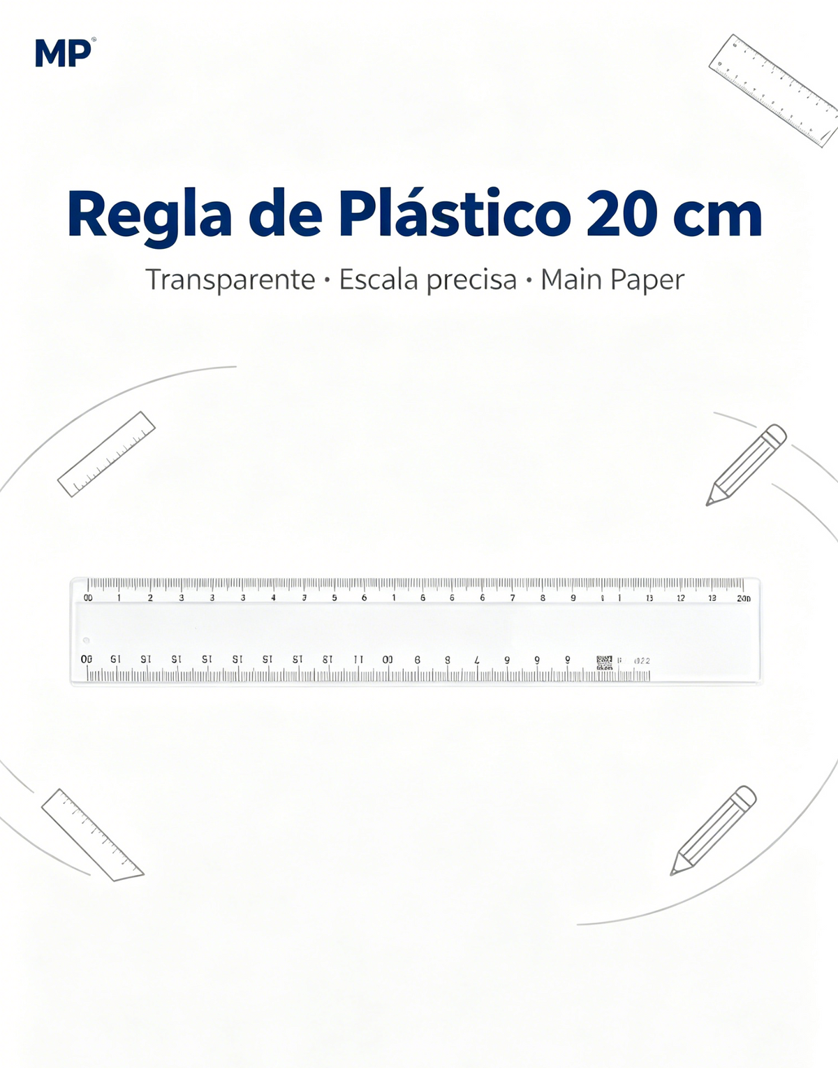 Regla Transparente 20 cm