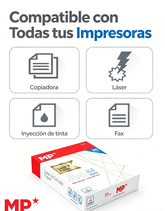 Papel A4 Premium 80 g/m², 500 hojas, compatible con copiadoras, láser, inyección de tinta y fax.