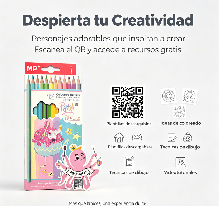 Lápices de colores pastel MP para dibujo y creatividad