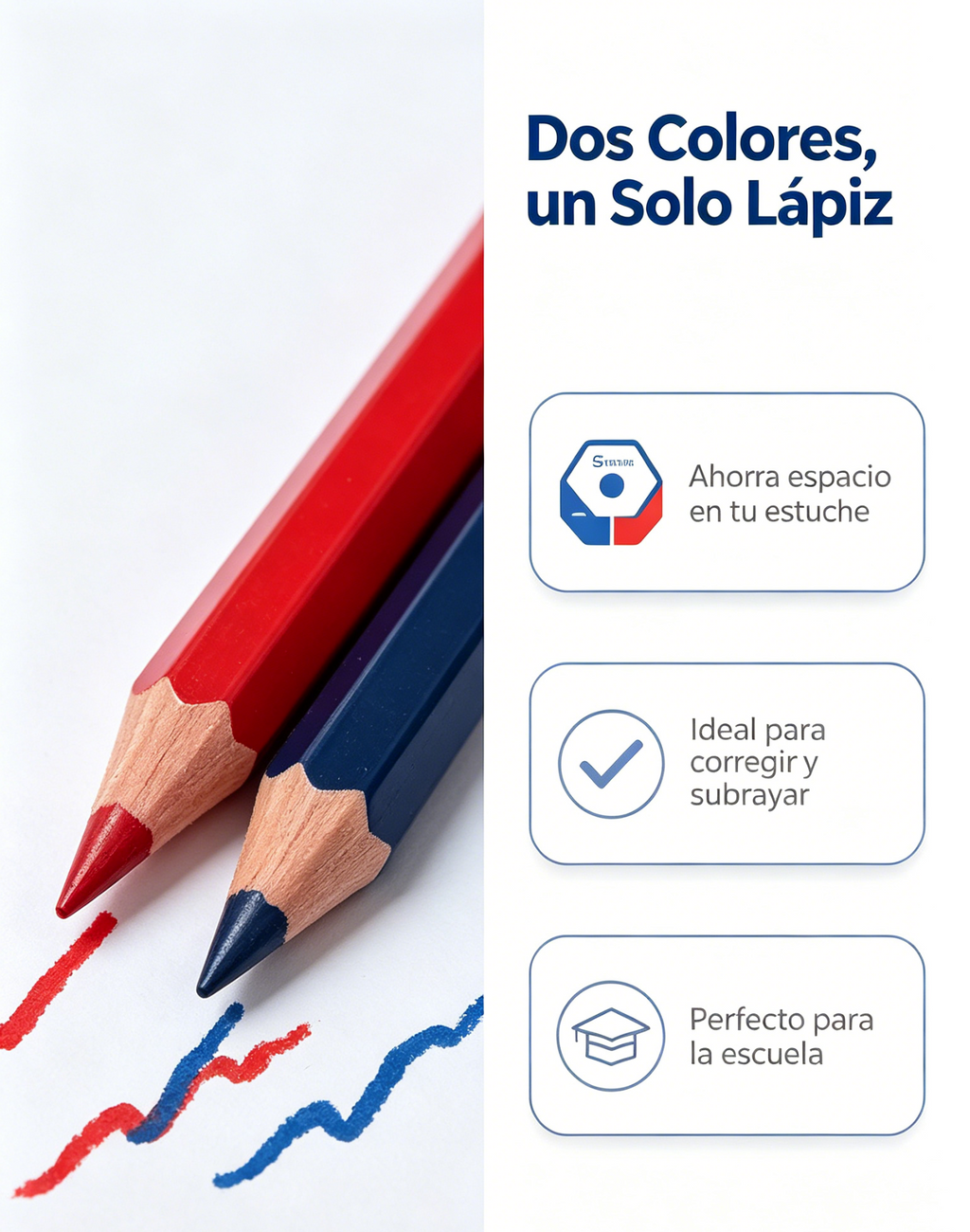 Lápices Bicolor Rojo y Azul