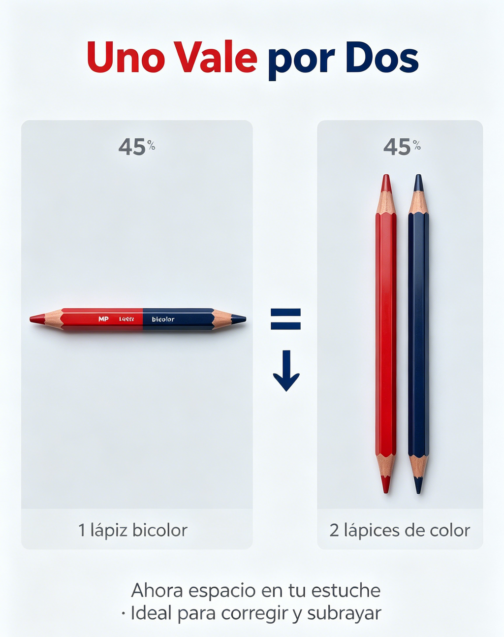 Lápices Bicolor Rojo y Azul