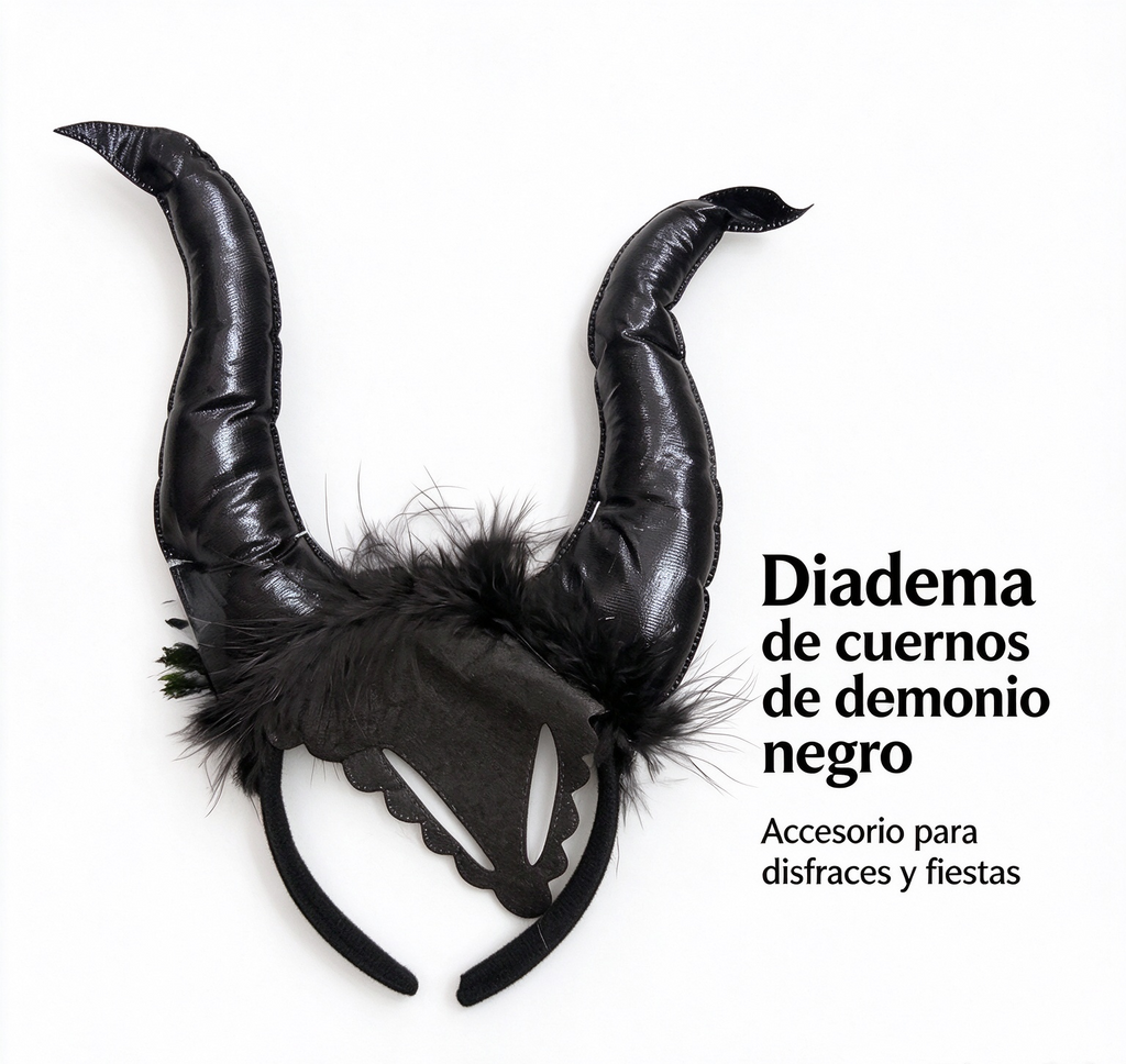 Pack Fiesta Completa - Diadema Cuernos LED Negros