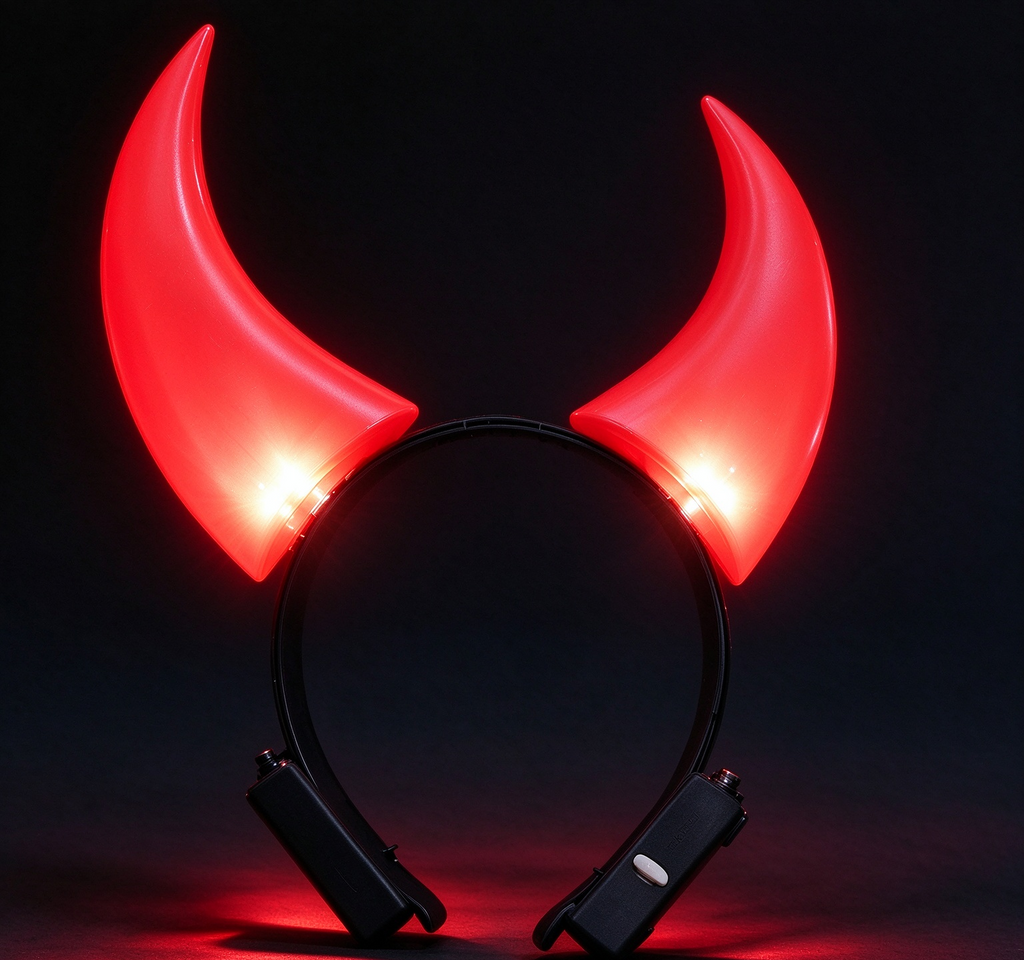 Diadema Cuernos LED Rojos