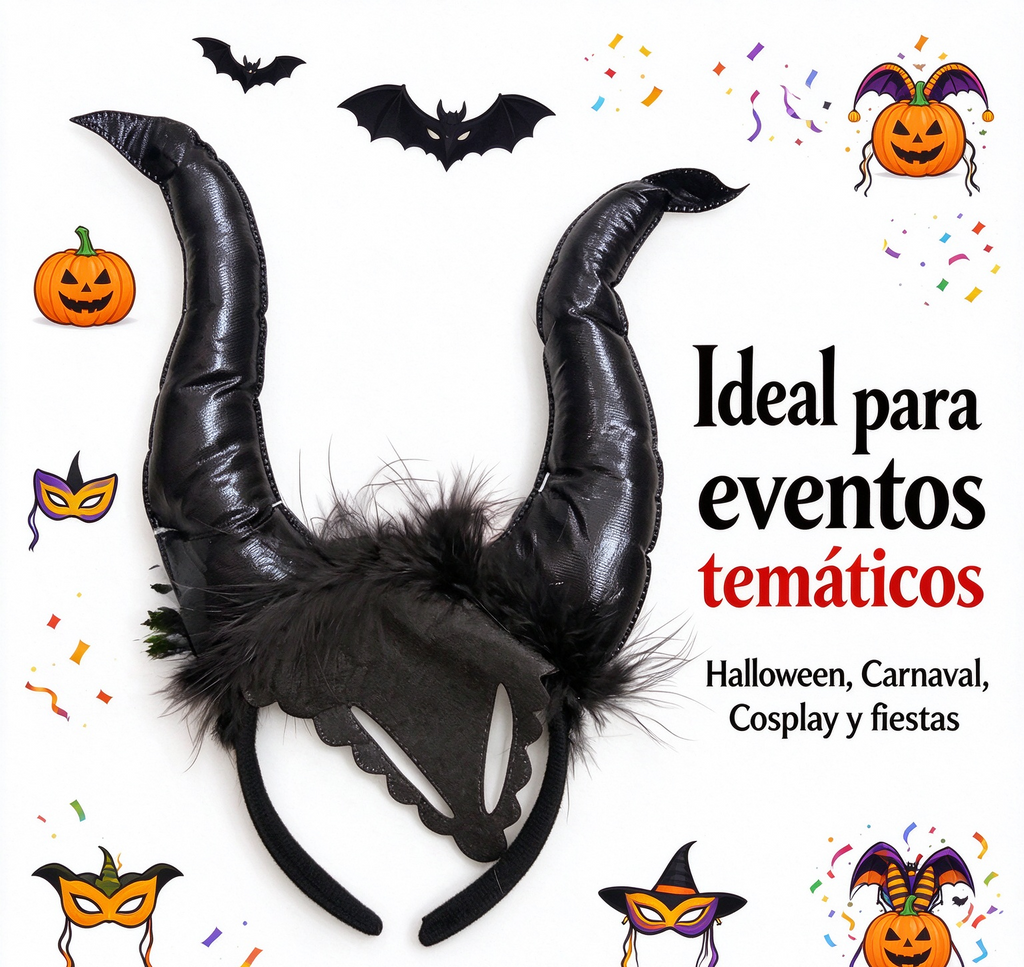 Diadema Cuernos LED Negros