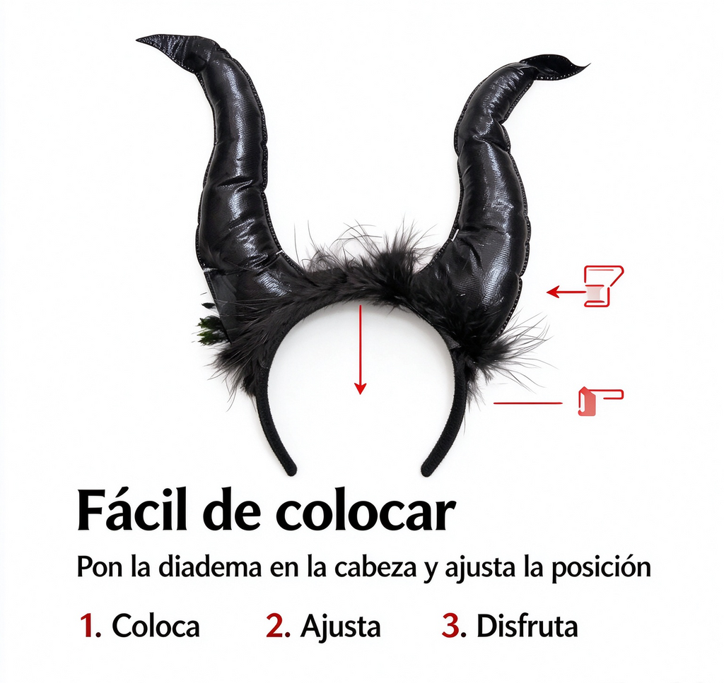 Diadema Cuernos LED Negros
