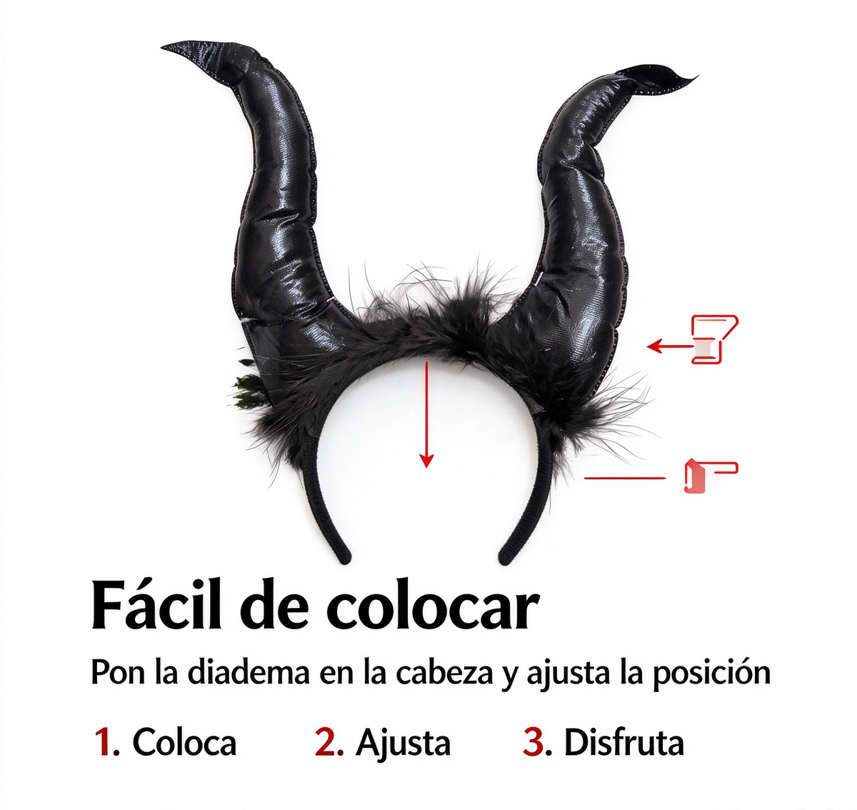 Diadema Cuernos LED Negros